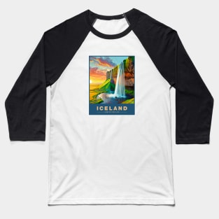 Iceland Postcard Baseball T-Shirt